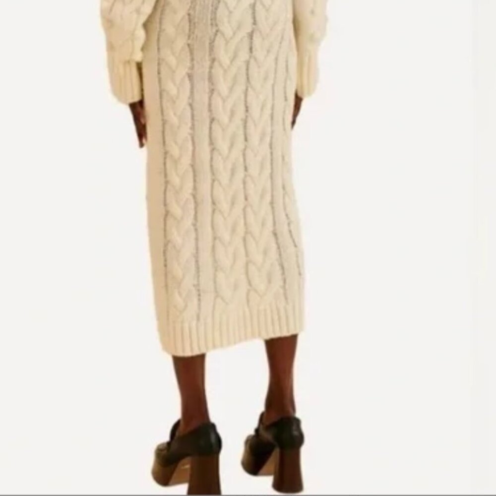 Farm Rio Off-White Braided Midi Sweater Dress Size: M NWT - Picture 13 of 16